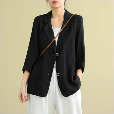 Áo phông rộng + Áo khoác blazer